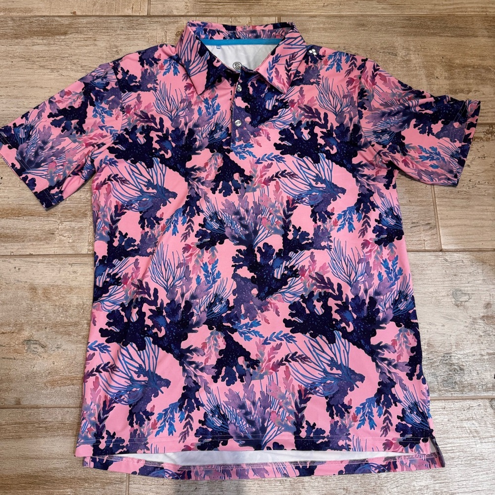 Scales Coral Tropics Golf Shirt